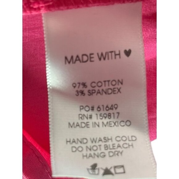 Arula Women's XL Button Up Shirt Tunic Dress Hot Pink Collared Barbiecore Preppy - Picture 5 of 6